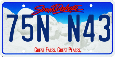 SD license plate 75NN43