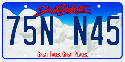 SD license plate 75NN45