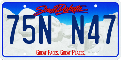 SD license plate 75NN47
