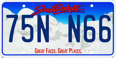 SD license plate 75NN66