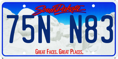 SD license plate 75NN83