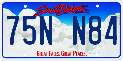 SD license plate 75NN84