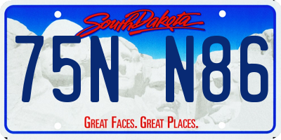 SD license plate 75NN86