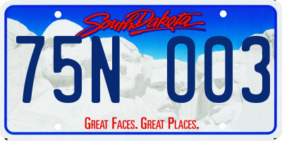 SD license plate 75NO03