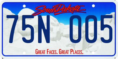 SD license plate 75NO05