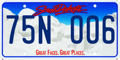 SD license plate 75NO06