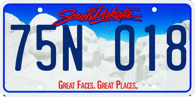 SD license plate 75NO18