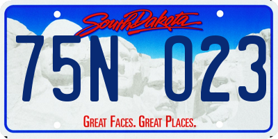 SD license plate 75NO23