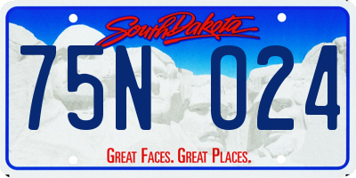 SD license plate 75NO24