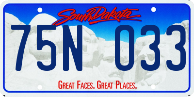 SD license plate 75NO33