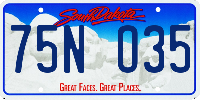 SD license plate 75NO35