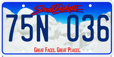 SD license plate 75NO36