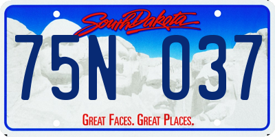 SD license plate 75NO37