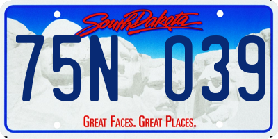 SD license plate 75NO39
