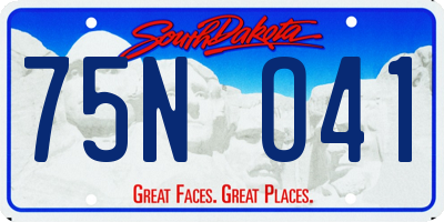 SD license plate 75NO41