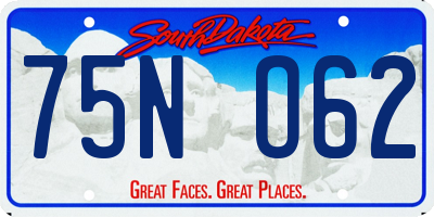 SD license plate 75NO62