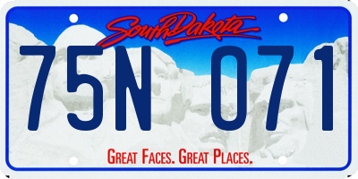 SD license plate 75NO71