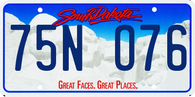 SD license plate 75NO76