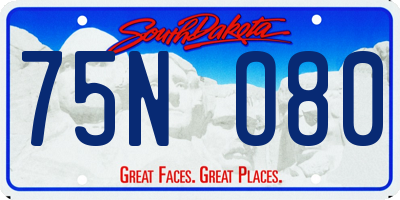 SD license plate 75NO80