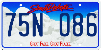 SD license plate 75NO86