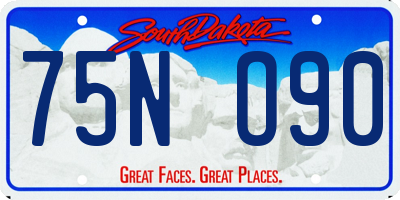 SD license plate 75NO90