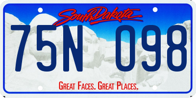 SD license plate 75NO98
