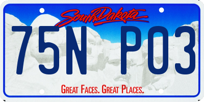 SD license plate 75NP03