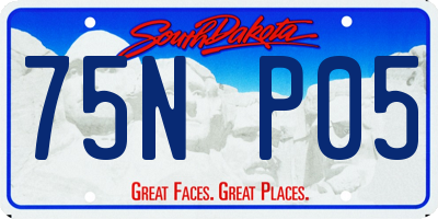 SD license plate 75NP05