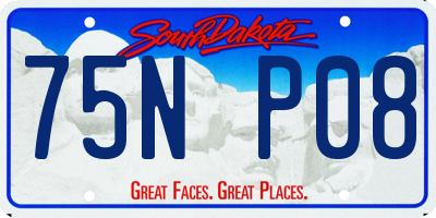 SD license plate 75NP08