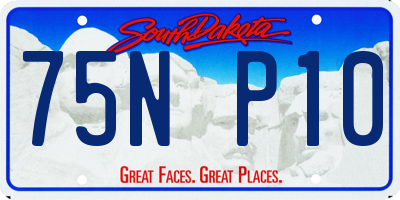 SD license plate 75NP10