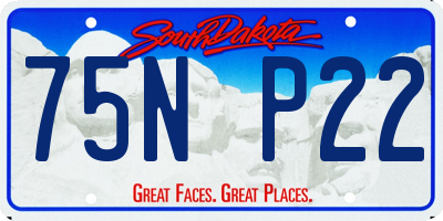 SD license plate 75NP22