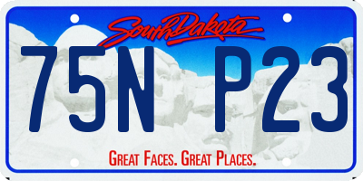 SD license plate 75NP23