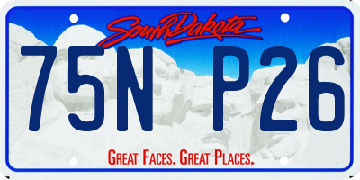 SD license plate 75NP26