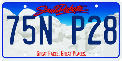 SD license plate 75NP28