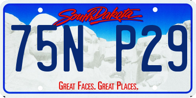 SD license plate 75NP29