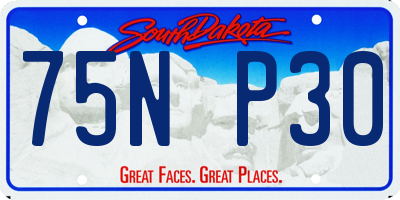 SD license plate 75NP30