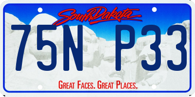 SD license plate 75NP33