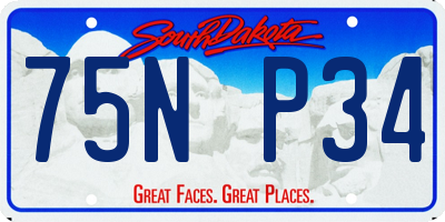 SD license plate 75NP34