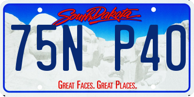 SD license plate 75NP40