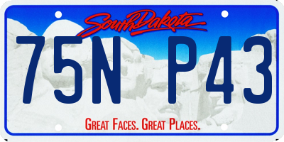SD license plate 75NP43