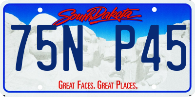 SD license plate 75NP45