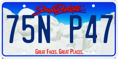 SD license plate 75NP47