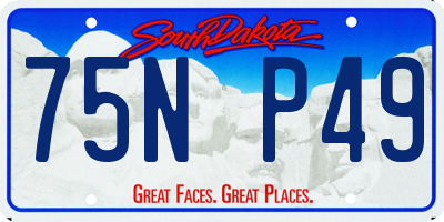 SD license plate 75NP49