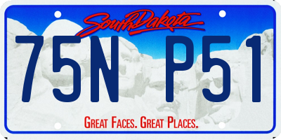 SD license plate 75NP51