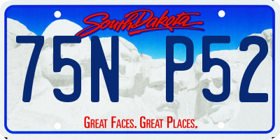 SD license plate 75NP52