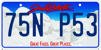 SD license plate 75NP53