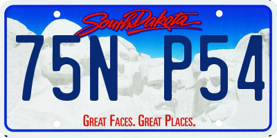 SD license plate 75NP54