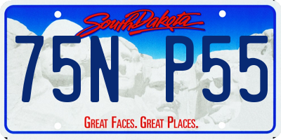 SD license plate 75NP55