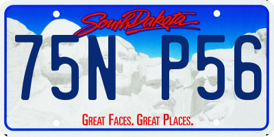 SD license plate 75NP56