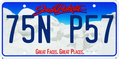 SD license plate 75NP57